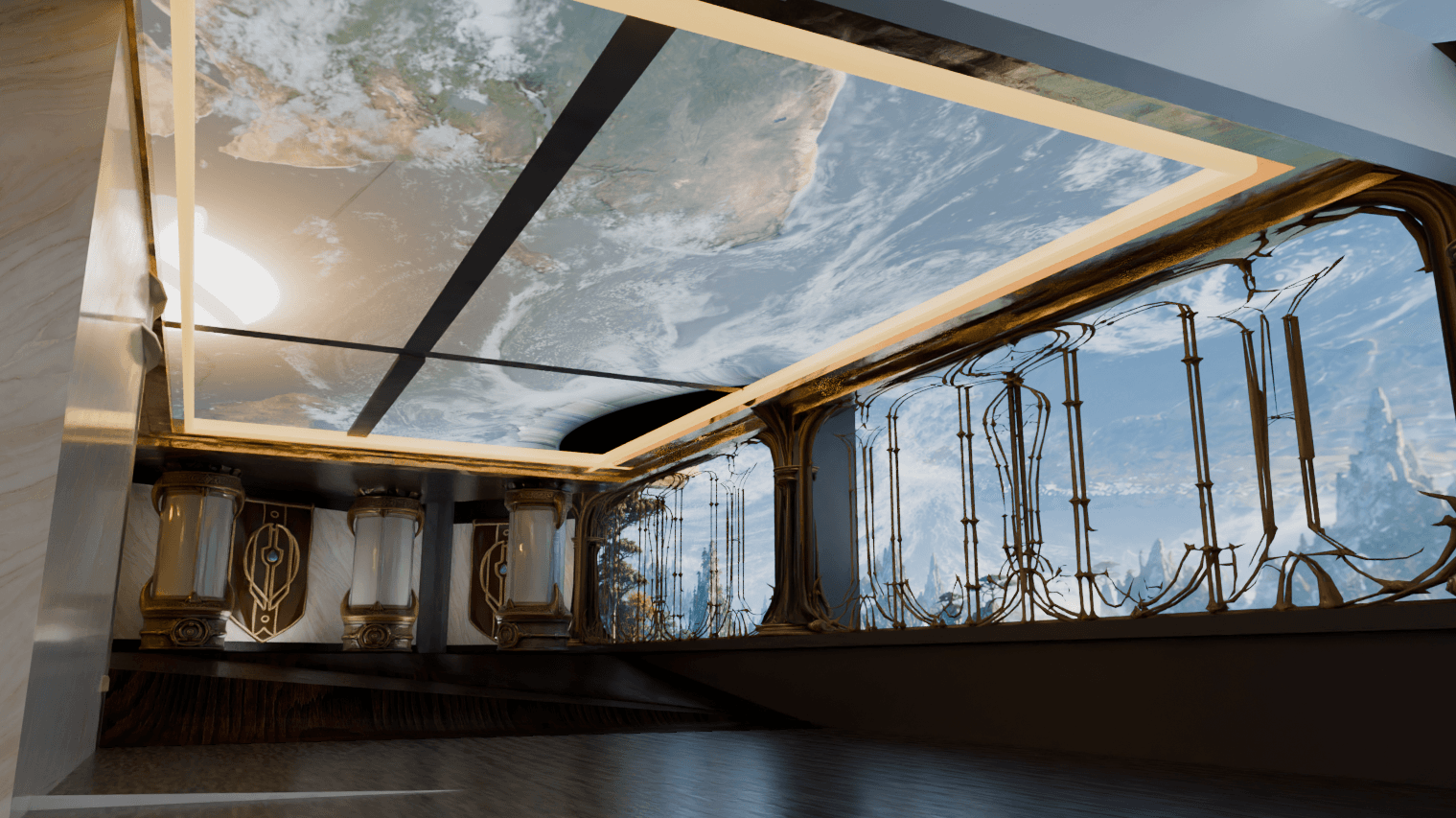 Agartha queue area environment, view 1